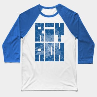 Riyadh, Saudi Arabia City Map Typography - Blueprint Baseball T-Shirt